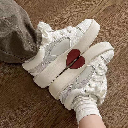 Zapatos de amor, zapatos de pareja, zapatillas de suela gruesa con aumento de altura.