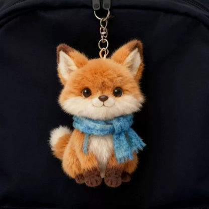 Llavero de zorro, juguete de peluche