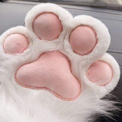 Lindos guantes con forma de pata de gato para convenciones de anime, engrosados y forrados con vellón.