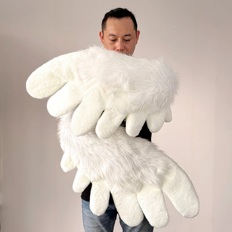Lindos guantes con forma de pata de gato para convenciones de anime, engrosados y forrados con vellón.