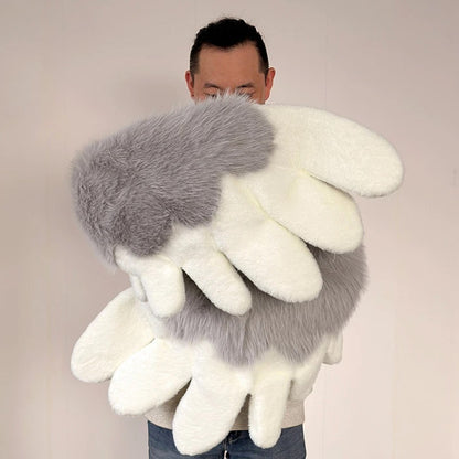 Lindos guantes con forma de pata de gato para convenciones de anime, engrosados y forrados con vellón.