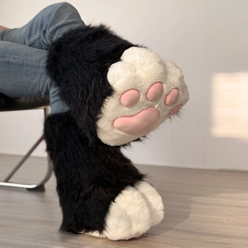 Lindos guantes con forma de pata de gato para convenciones de anime, engrosados y forrados con vellón.