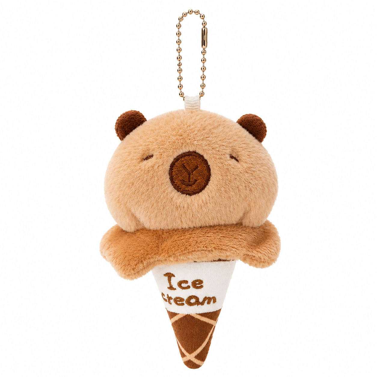 Capybara Ice Cream Plush Keychain
