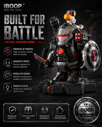 Tactical Capybara 3D Printed Figure | Dark Armor Collectible – iBOOP