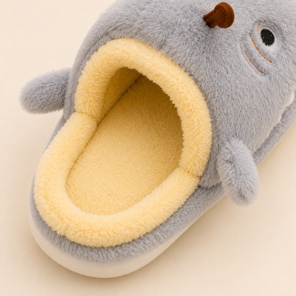 Shark & Bee Plush House Slippers