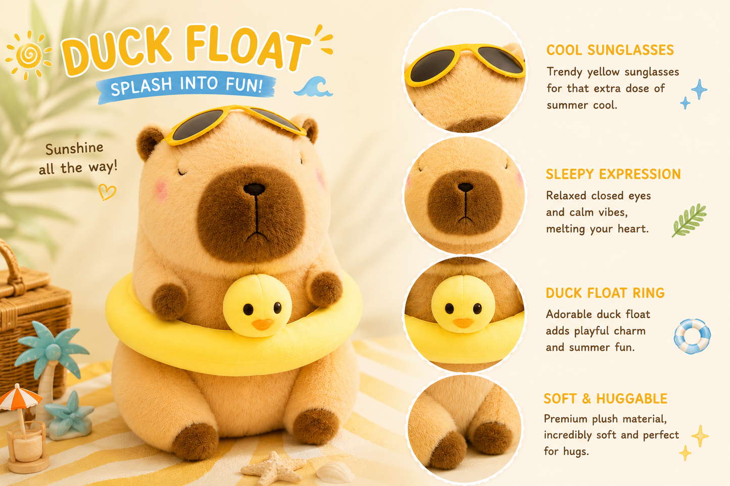 Summer Capybara Plush Collection