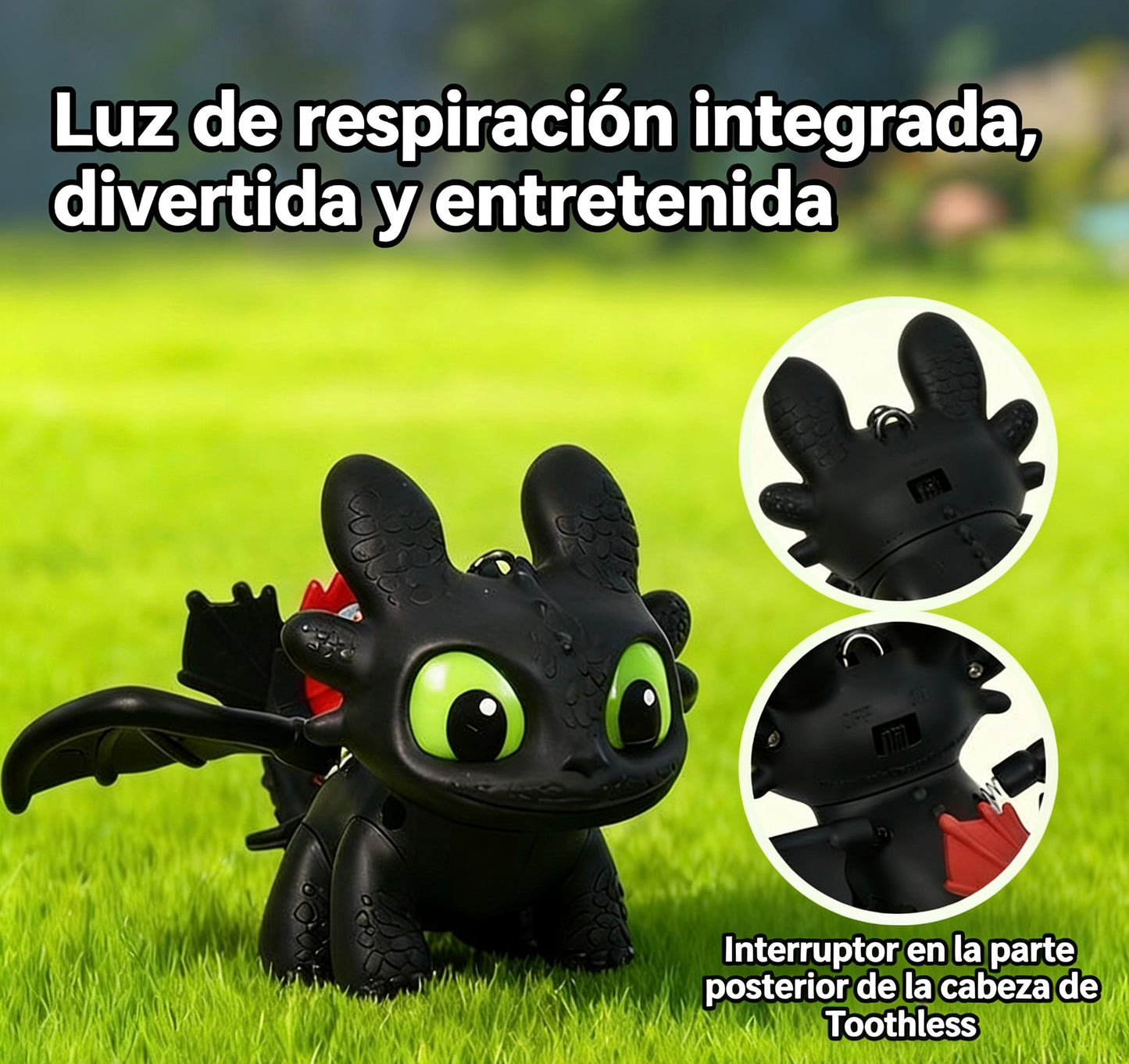 Llavero de Dragón Negro con Alas Móviles