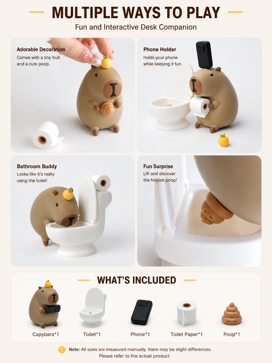 Phone Addicted Capybara Figurine | Funny 3D Printed Desk Decor
