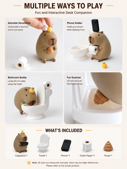 Phone Addicted Capybara Figurine | Funny 3D Printed Desk Decor