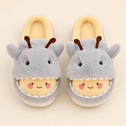 Shark & Bee Plush House Slippers
