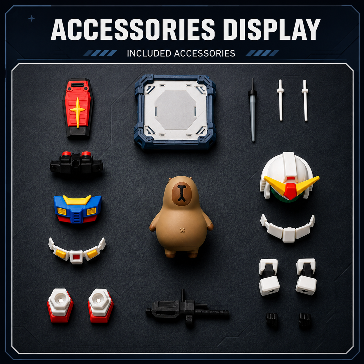 Mecha Capybara Figure – Magnetic Buildable Robot Collectible with Interchangeable Armor