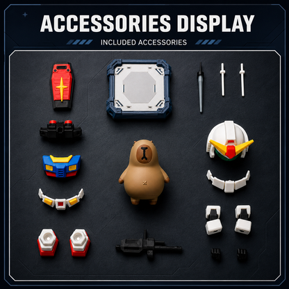 Mecha Capybara Figure – Magnetic Buildable Robot Collectible with Interchangeable Armor