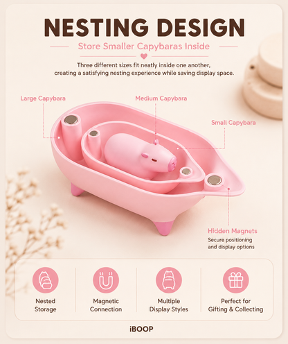 Capybara Nesting Family – Magnetic Stackable 3D Printed Collectible | iBOOP