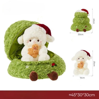 Navidad, árbol de Navidad, peluches, cordero, oso