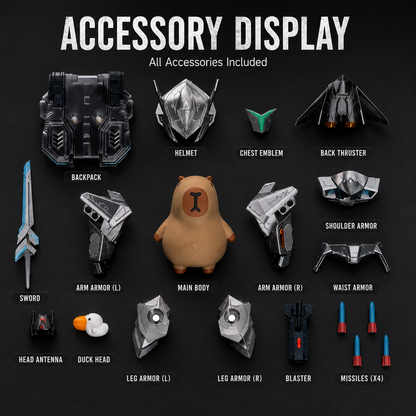 Capybara 3D Printed Armor – Collectible Futuristic Mechanical 3D Figure | iBOOP