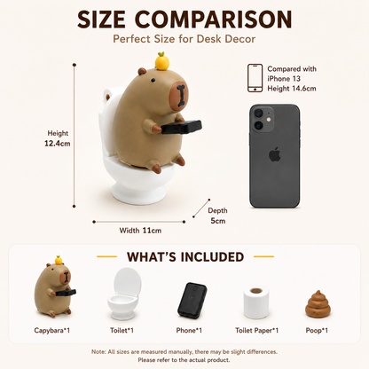 Phone Addicted Capybara Figurine | Funny 3D Printed Desk Decor