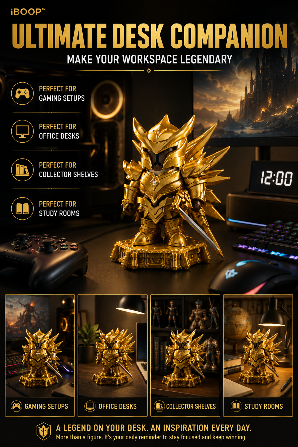 Golden Capybara Knight™ | Magnetic Fantasy Collectible Figure