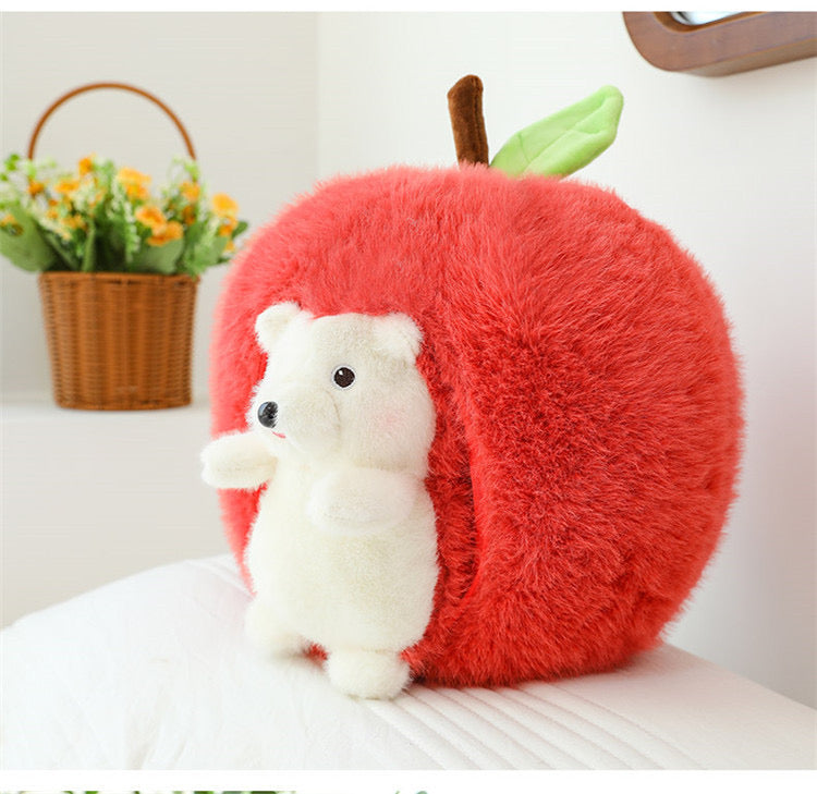 Peluche erizo y manzana