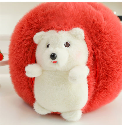 Peluche erizo y manzana