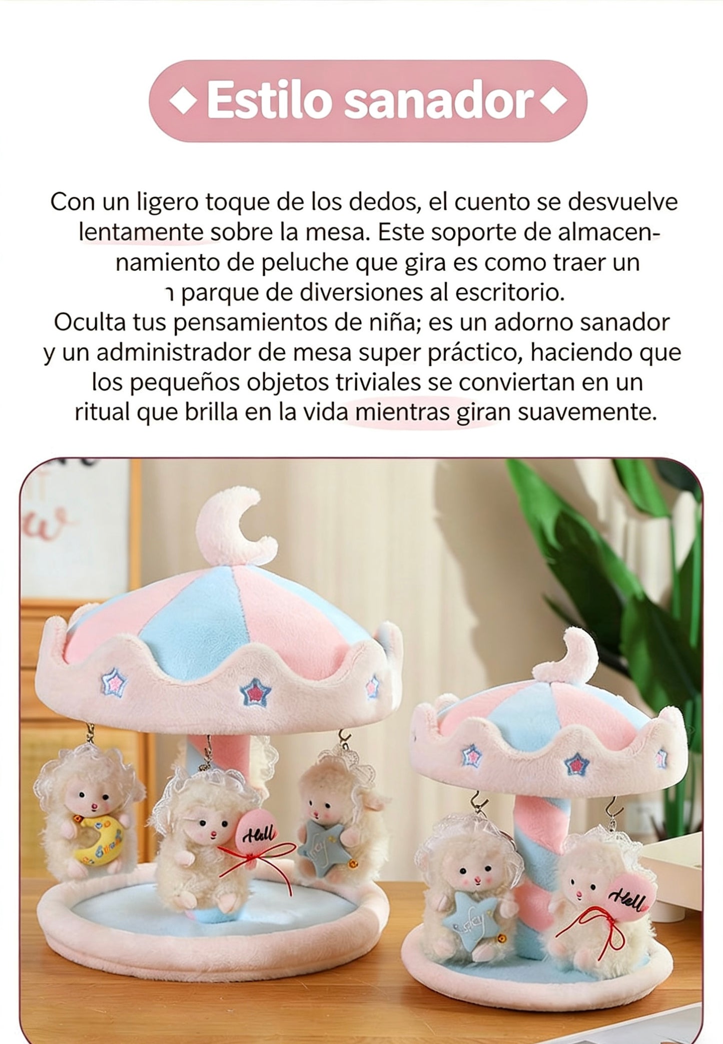 Organizador de Peluche Giratorio para Escritorio