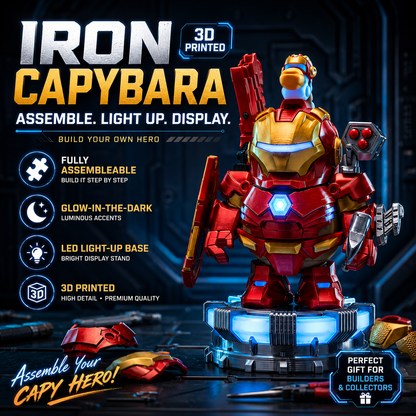 Armor Capybara Figure – Magnetic 3D Printed Collectible Toy with Removable Armor & Accessories