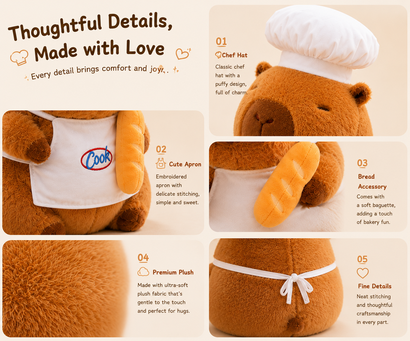 Chef Capybara Plush