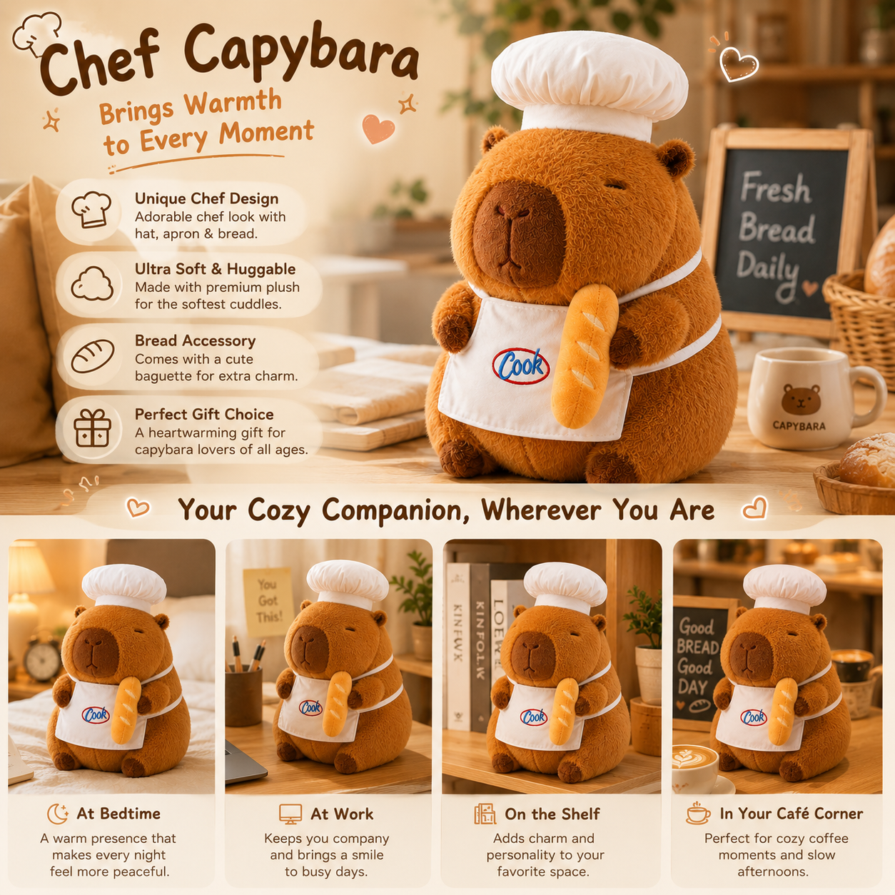 Chef Capybara Plush