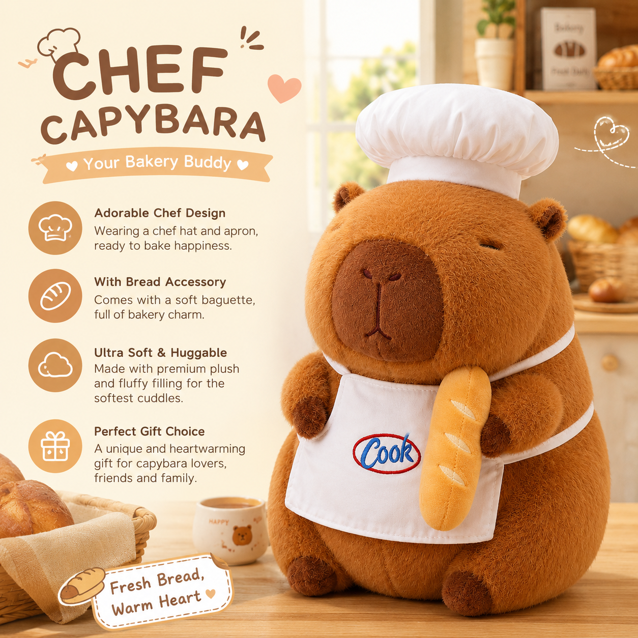 Chef Capybara Plush