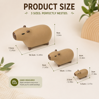Magnetic Nesting Capybara Set – Handmade 3D Printed Collectible Desk Decor (3 Sizes)