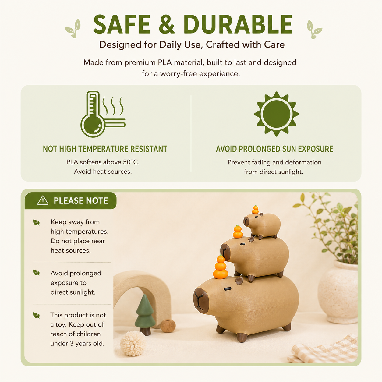 Magnetic Nesting Capybara Set – Handmade 3D Printed Collectible Desk Decor (3 Sizes)