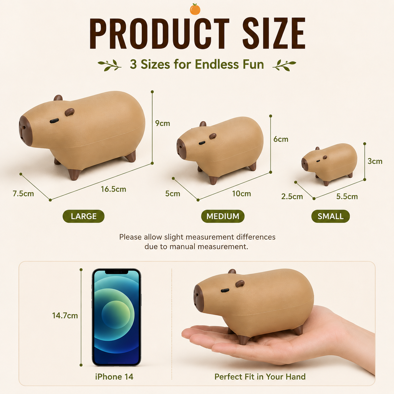 Magnetic Nesting Capybara Set – Handmade 3D Printed Collectible Desk Decor (3 Sizes)