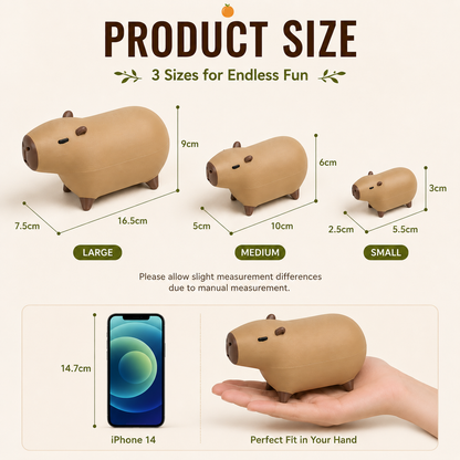 Magnetic Nesting Capybara Set – Handmade 3D Printed Collectible Desk Decor (3 Sizes)