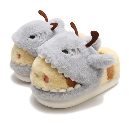 Shark & Bee Plush House Slippers