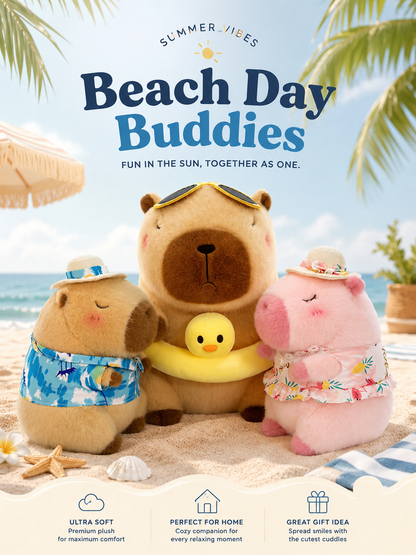 Summer Capybara Plush Collection