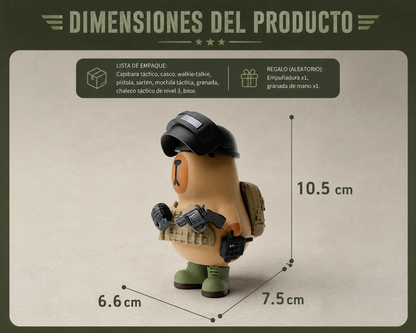 Capibara Fuerzas Especiales 3D Impresa – Figura Táctica Inspirada en Battle Royale con Accesorios Intercambiables | iBOOP