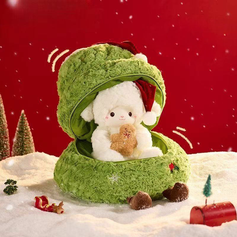 Navidad, árbol de Navidad, peluches, cordero, oso