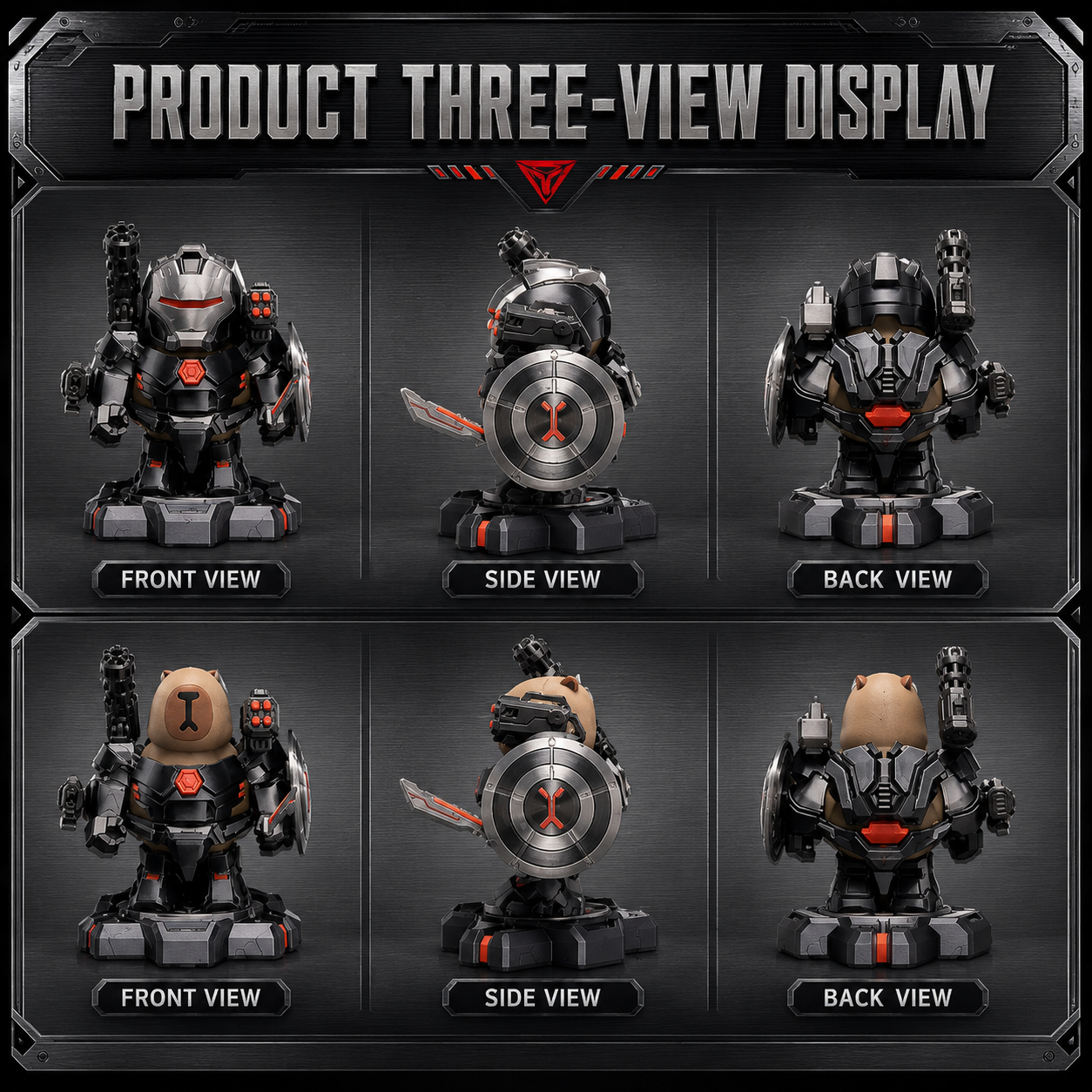Tactical Capybara 3D Printed Figure | Dark Armor Collectible – iBOOP