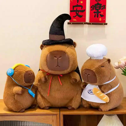 Peluches de Capibara con Disfraces | Muñecos Suaves y Esponjosos – Chef, Mago y Músico