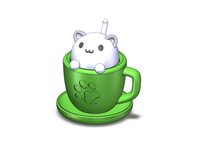 Taza de café de gato, juguete de descompresión figuras 3D