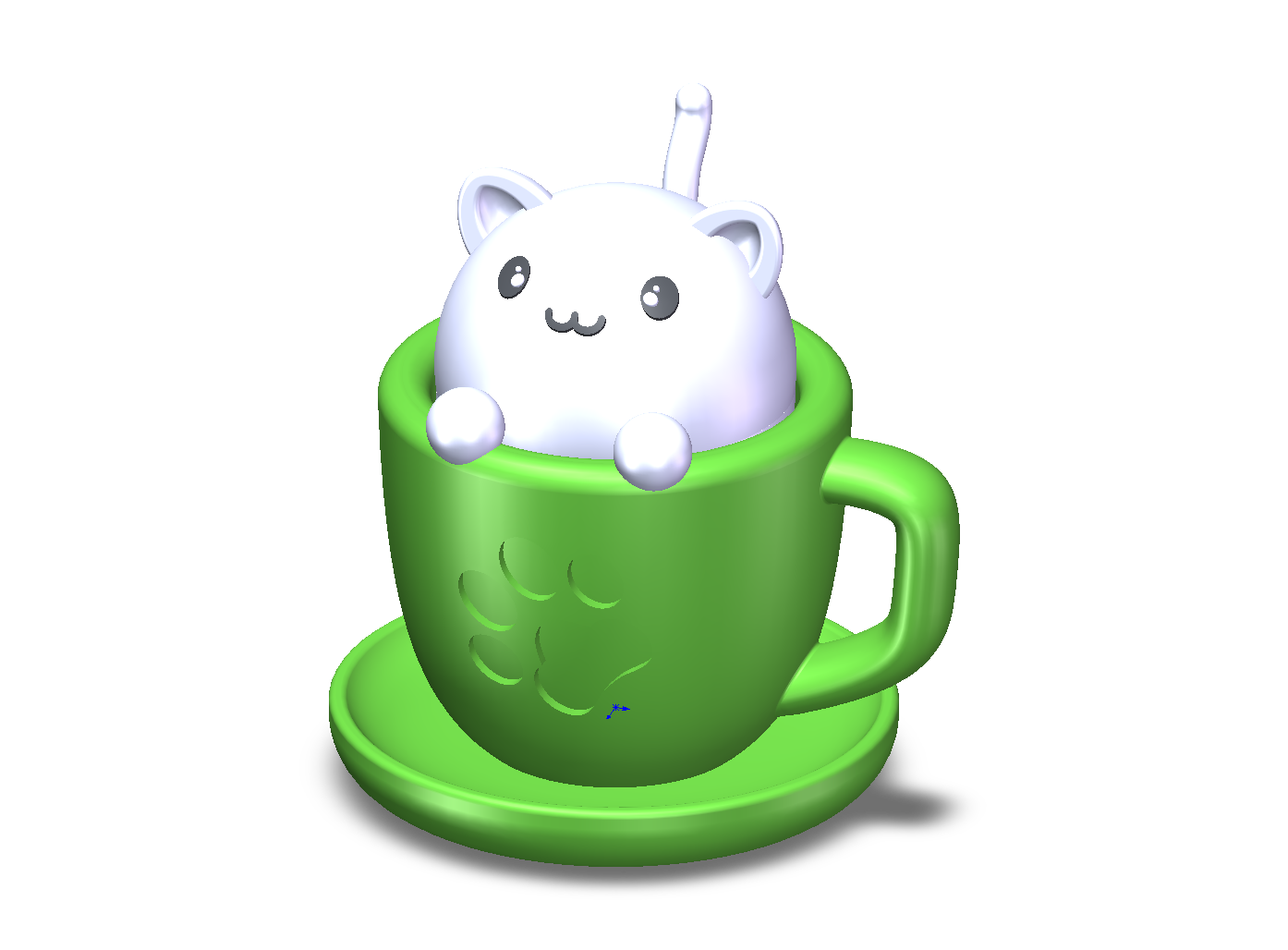 Taza de café de gato, juguete de descompresión figuras 3D