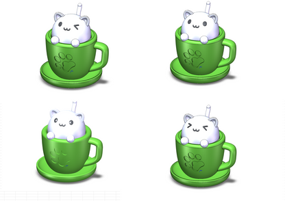 Taza de café de gato, juguete de descompresión figuras 3D