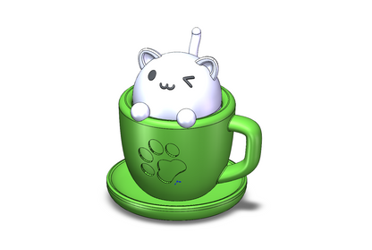 Taza de café de gato, juguete de descompresión figuras 3D