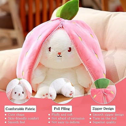OFFER 25/35/50cm. Bunny with Strawberry Plush, Stuffed Pillow